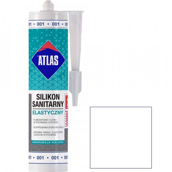 Silikon sanitarny Atlas 001 biały 280 ml