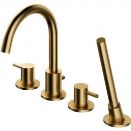 OMNIRES Bateria nawannowa Y 4-otworowa złota szczotkowana Y1232GLB