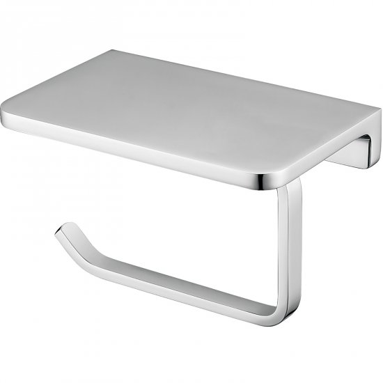 OMNIRES Uchwyt UNI na papier toaletowy z półką na telefon komórkowy chrom połysk UN10525CR