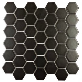 Mozaika gresowa MEDIUM HEXAGONES black mat 27,7x32,2 gat. I