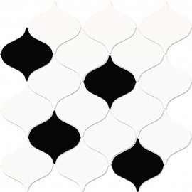Płytka ścienna mozaika MAGNIFIQUE white-black mix glossy 28,1x29,3 gat. I