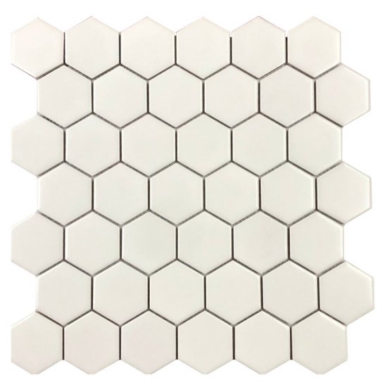 Mozaika gresowa MEDIUM HEXAGONES white mat 27,7x32,2 gat. I
