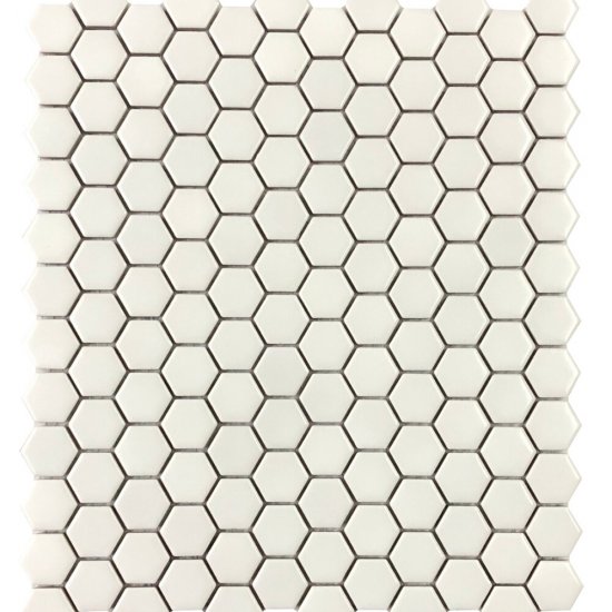 Mozaika gresowa SMALL HEXAGONES white mat 30x30 gat. I