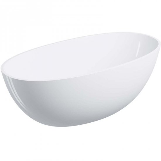 OMNIRES Wanna wolnostojąca SHELL M+ biały połysk 148x75 syfon z korkiem klik-klak SHELL148WWBP