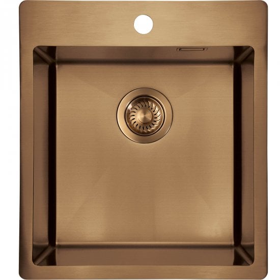 DEANTE Zlewozmywak stalowy OLFATO PRECIOUS brąz szczotkowany 1-komorowy ZPO_C10A