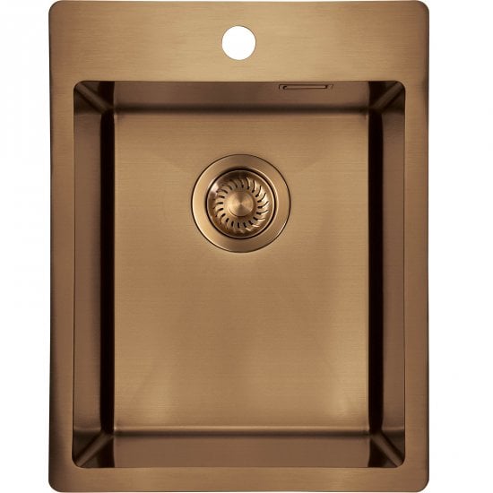 DEANTE Zlewozmywak stalowy OLFATO PRECIOUS brąz szczotkowany 1-komorowy ZPO_C10E