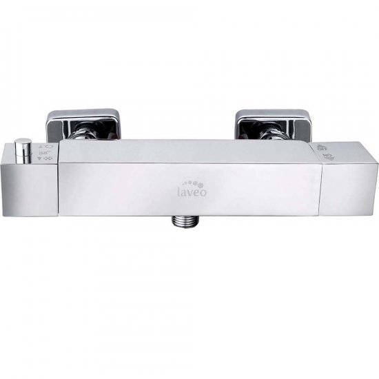 LAVEO Bateria prysznicowa ścienna KVADRATO termostatyczna chrom BLQ_04TD