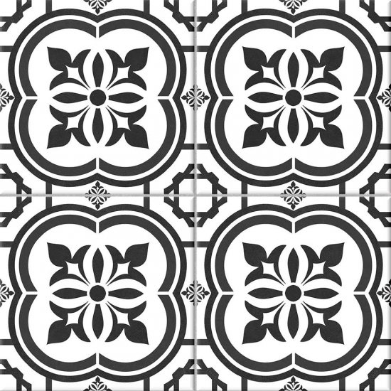 Gres szkliwiony FLAVORI patchwork black mat 42x42 gat. II