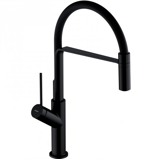 OMNIRES Bateria kuchenna VITA z wyciąganą wylewką czarny półmat VI6350BLBL