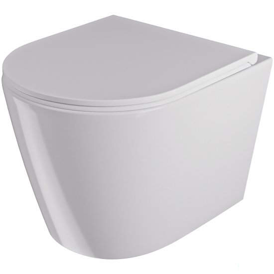 UPTREND Miska WC powieszana AURELIA bezkołnierzowa wirowa z deską duroplastową biała NEX-003-01