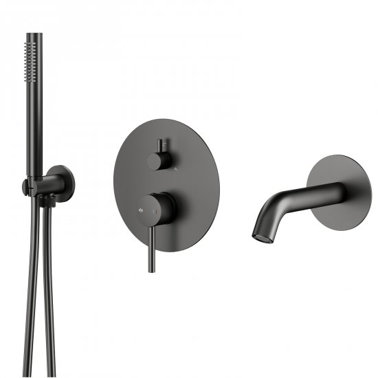 KFA Zestaw wannowy podtynkowy MOZA z baterią 3-funkcyjną gun metal grey PVD 5039-401-61