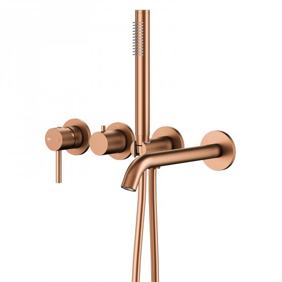 KFA Zestaw wannowy MOZA podtynkowy z baterią 3-otworową 2-funkcyjną różowy złoty 5039-411-34