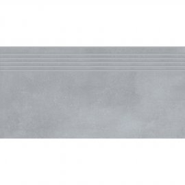 Gres szkliwiony stopnica VELVET CONCRETE light grey mat 29,8x59,8 gat. I