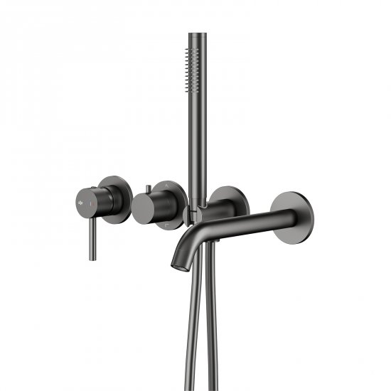 KFA Zestaw wannowy MOZA podtynkowy z baterią 3-otworową 2-funkcyjną gun metal 5039-411-61