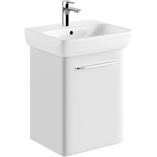 KOŁO Zestaw meblowy NOVA PRO 50 szafka wisząca 41,8x36,1x55,7 biała połysk z umywalką M39004000