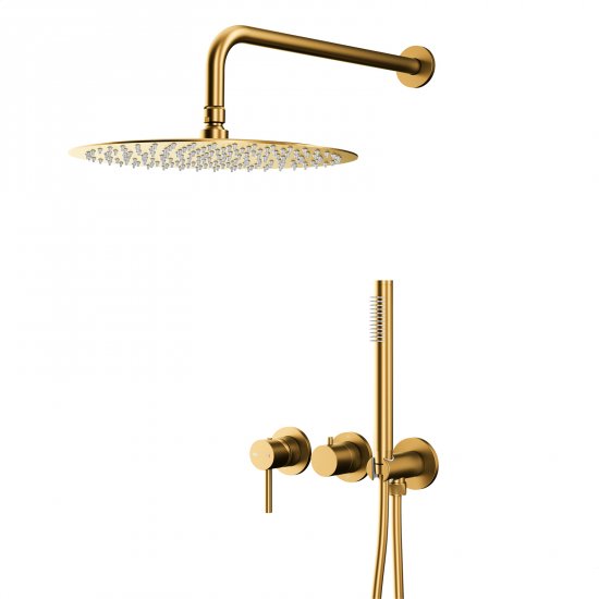 KFA Zestaw prysznicowy MOZA podtynkowy z baterią 3-otworową 2-funkcyjną złoty 5039-511-31
