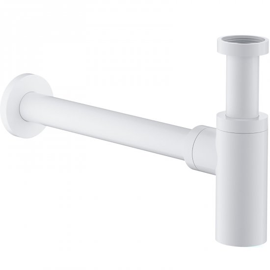 OMNIRES Syfon umywalkowy ozdobny biały mat A186WM