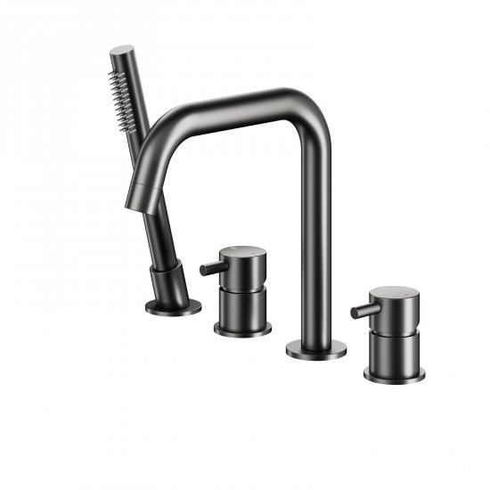 KFA Bateria wannowa stojąca MOZA 4-otworowa gun metal grey PVD 5035-210-61