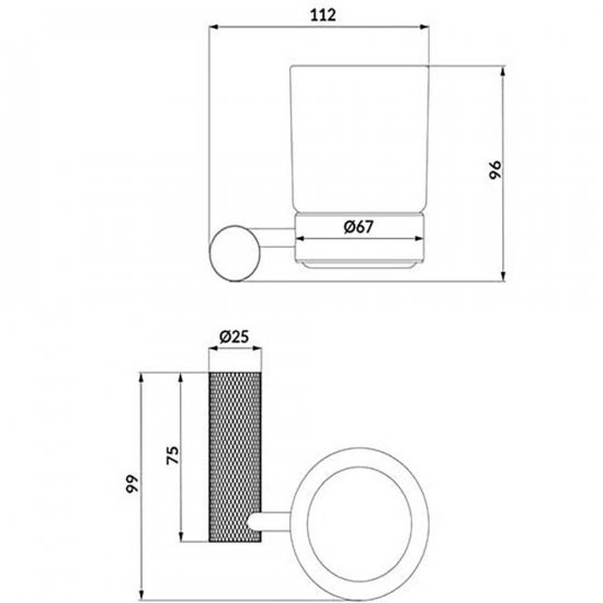 CERSANIT Kubek łazienkowy ścienny ZEN gun metal S951-904