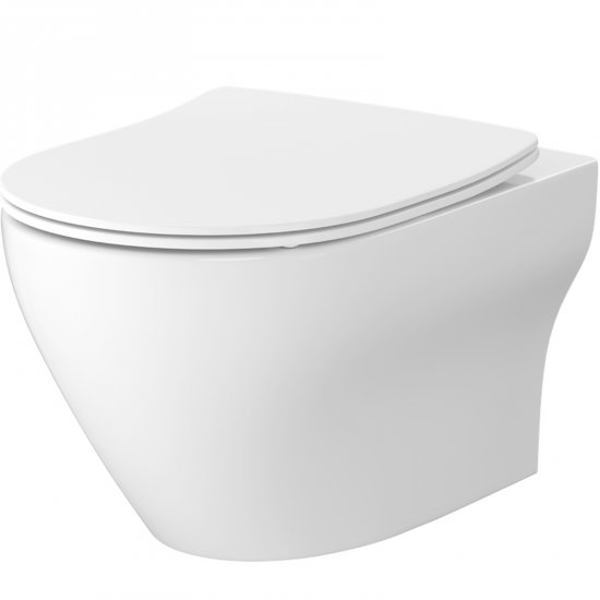 CERSANIT Miska podwieszana LARGA PRO OVAL VORTEX z deską duroplastową MOONWAY SPOT SL S4026-009