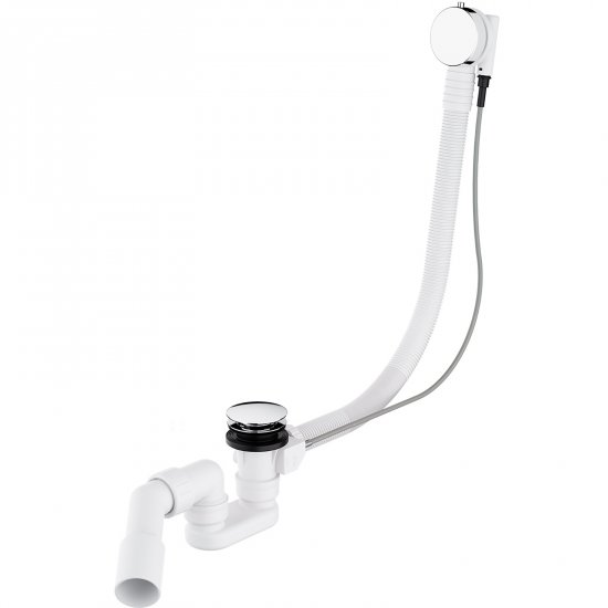 OMNIRES Syfon wannowy CGS przelewowo-odpływowy chrom połysk TK104-PLUS-3.01+64-SCR