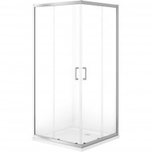 CERSANIT Zestaw kabina prysznicowa VERSO z brodzikiem TAKO 80X80 chrom S601-250