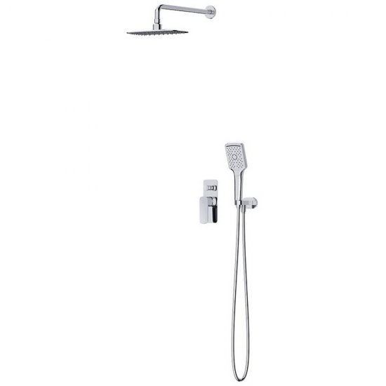 CERSANIT Zestaw prysznicowy podtynkowy LARGA chrom z baterią wannowo-prysznicową S952-029