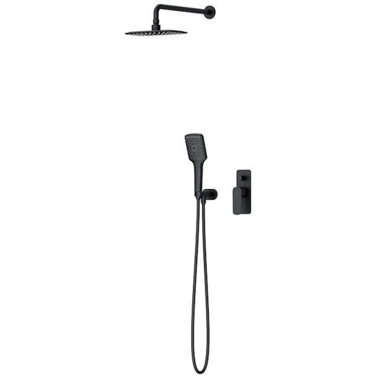 CERSANIT Zestaw prysznicowy podtynkowy LARGA czarny z baterią wannowo-prysznicową S952-031