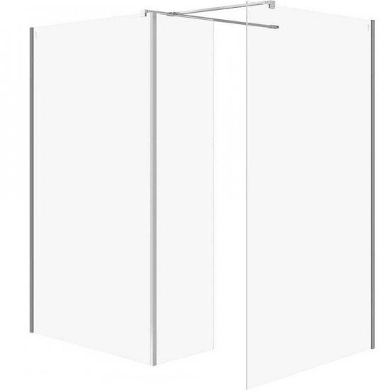 CERSANIT Ścianka prysznicowa walk-in MILLE 100x90x30x200 chrom S601-189