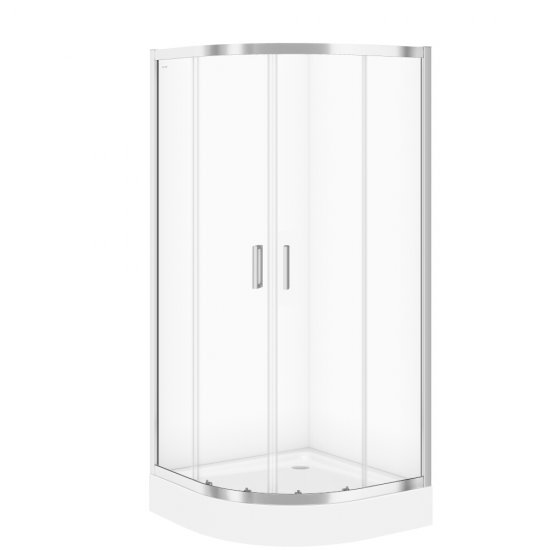 CERSANIT Zestaw kabina prysznicowa IVA 90x90x185 szkło transparentne +brodzik TAKO 16cm S601-202