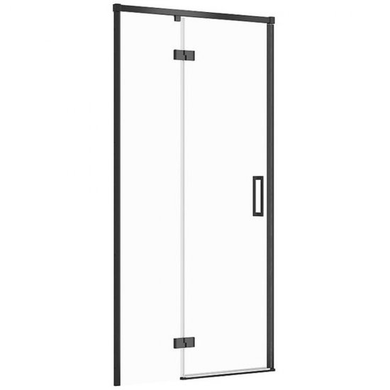 Drzwi prysznicowe LARGA czarny 100x195 LEWE szkło transparentne