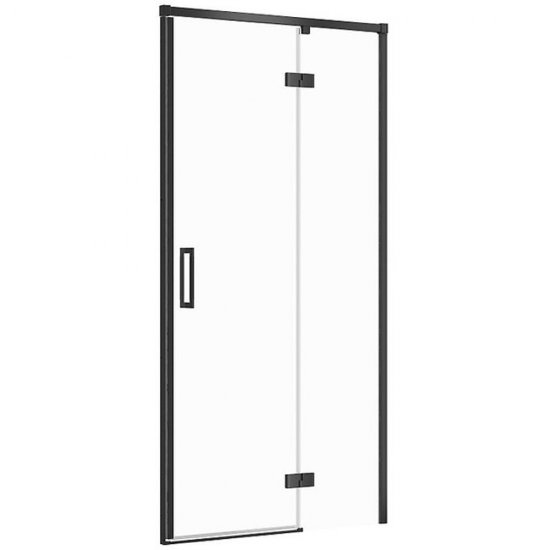 Drzwi prysznicowe LARGA czarny 100x195 PR szkło transparentne