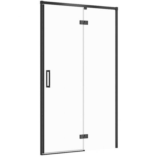 Drzwi prysznicowe LARGA czarny 120x195 PR szkło transparentne