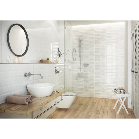 Płytka ścienna ICE WHITE BRICK structure glossy 29,7x60 #019