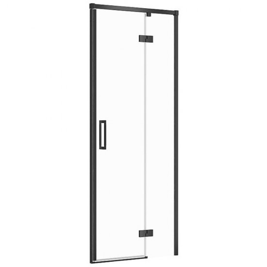 Drzwi prysznicowe LARGA czarny 80x195 PRAWE szkło