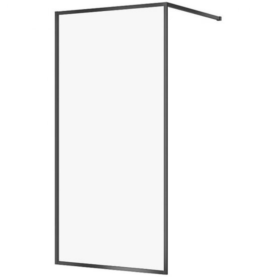 CERSANIT Kabina prysznicowa WALK-IN LARGA czarna 100x200 szkło transparentne S932-139