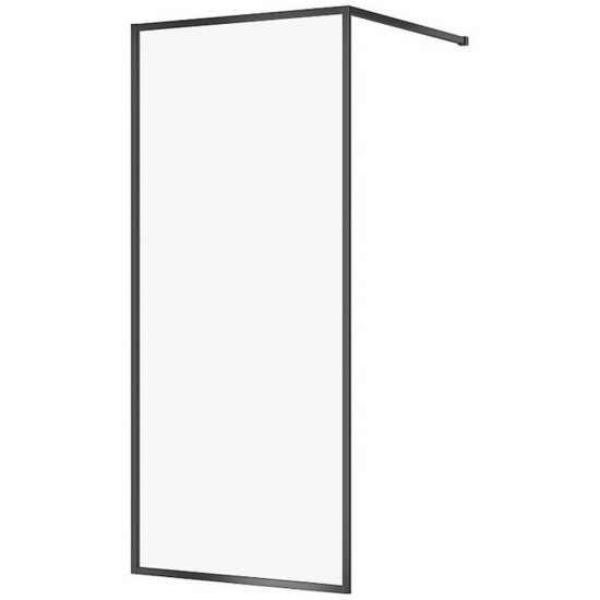 CERSANIT Kabina prysznicowa WALK-IN LARGA czarna 90x200 szkło transparentne S932-138