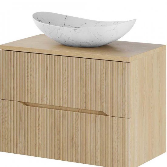 COMAD Zestaw mebli NORDIC CREMONA szafka z blatem 80 cm, umywalka LENA