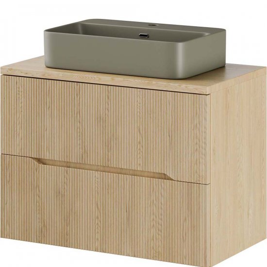 COMAD Zestaw mebli NORDIC CREMONA szafka z blatem 80 cm, umywalka TRUST