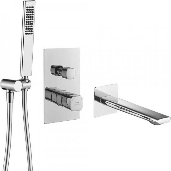 LAVEO Bateria wannowa podtynkowa TORES z zestawem prysznicowym chrom BVT_011P