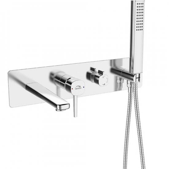 LAVEO Bateria wannowa podtynkowa POLA z zestawem prysznicowym chrom BAP_011P