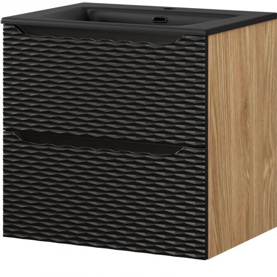 COMAD Szafka OCEAN BLACK z umywalką meblową SKY BL 60 cm