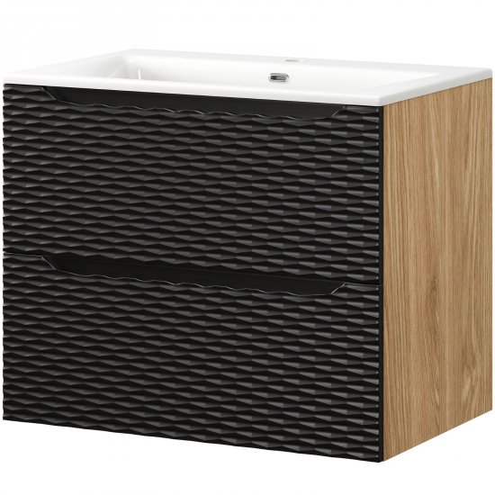 COMAD Szafka OCEAN BLACK z umywalką meblową SKY 70 cm