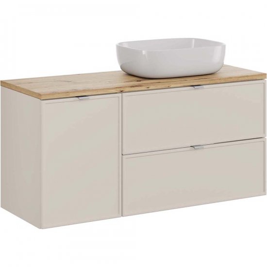 COMAD Zestaw mebli BELLA CASHMERE szafka podum., szafka z koszem, umywalka SMILE, blat 120 cm