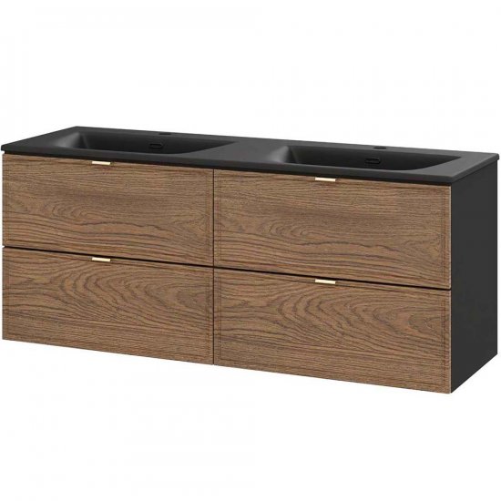 COMAD Zestaw mebli TALIA CASELLA 2 szafki z umywalką meblową SKY BLACK 120 cm