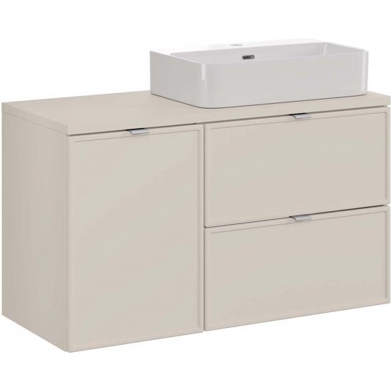 COMAD Zestaw mebli BELLA CASHMERE 2 szafki podum., szafka z koszem, umywalka TRUST, blat 140 cm