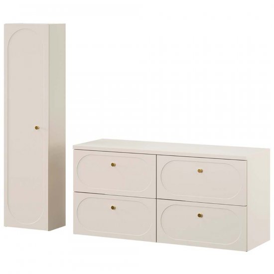 COMAD Zestaw mebli DONNA SAND 2 szafki z blatem SAND 120 cm, słupek 35 cm