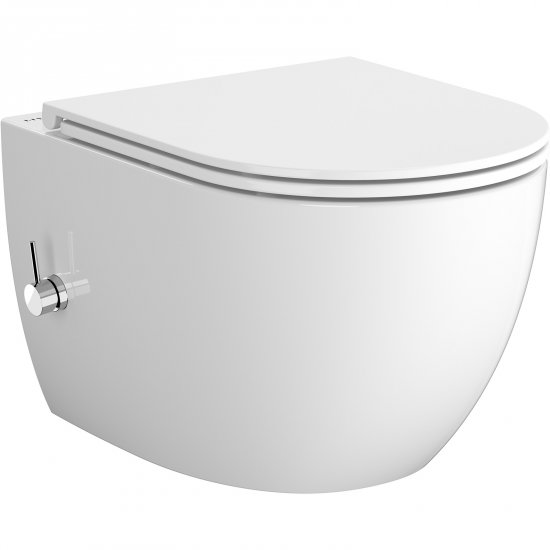 LIVI Miska WC podwieszana bezkołnierzowa z funkcją bidetu z deską duroplastową K3050-003