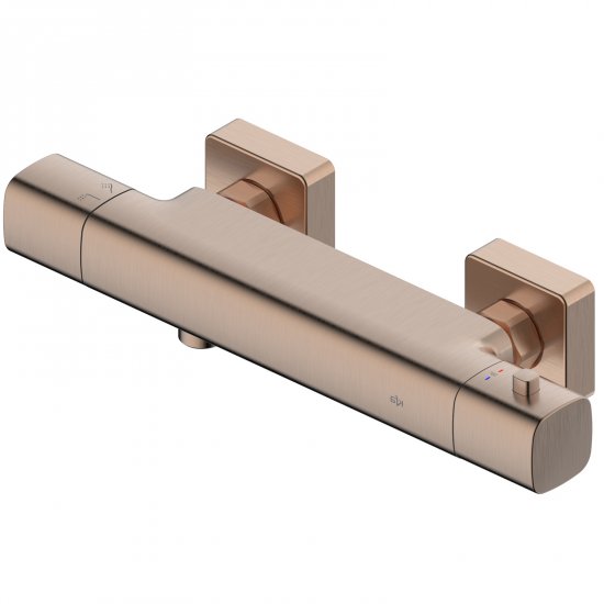 KFA Bateria prysznicowa MALAGA termostatyczna ścienna różowa złota szczotkowana PVD 5756-010-34