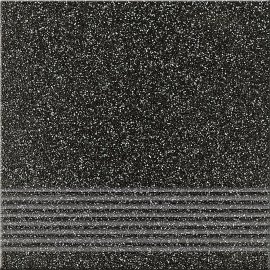 Gres szkliwiony stopnica MILTON graphite/black mat 29,7x29,7 gat. I